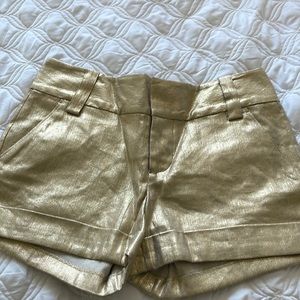 Metallic Gold Alice and Olivia Shorts!!  Worn once-stunning!